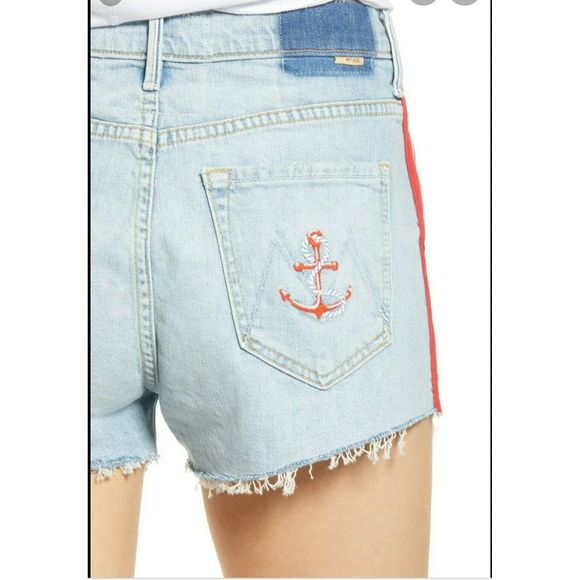 MOTHER Easy Does It Denim Short Thanks Again Racer - Picture 8 of 12